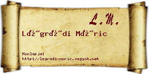 Légrádi Móric névjegykártya